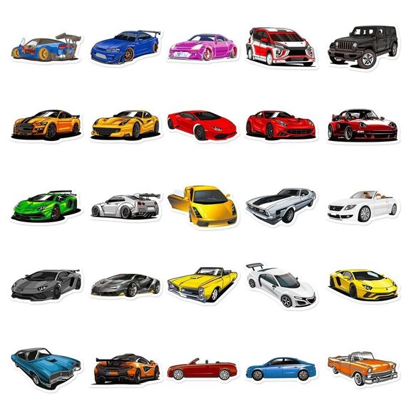Sport Car Stickers 50 pcs Waterproof Vinyl Decorative Stickers - Picture 5 of 6